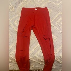 Zyia Red Slash leggings